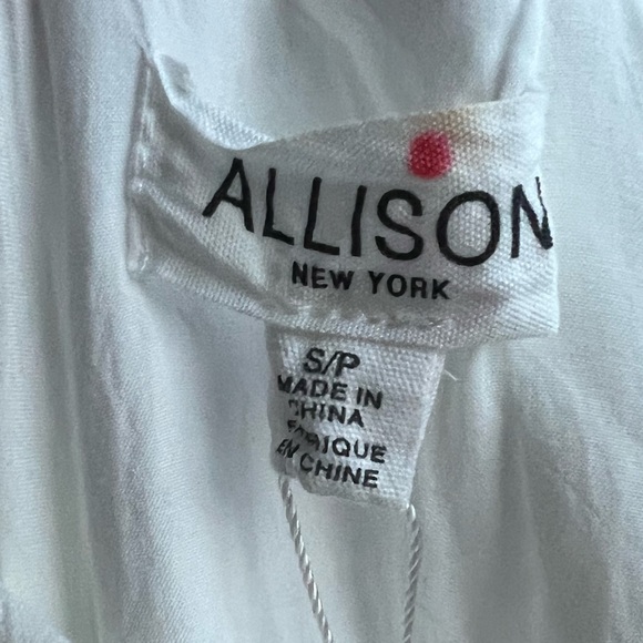 🆕Allison New York White Eyelet Cotton Ruffle Mini Dress Size S Tie Back Summer - Picture 11 of 13